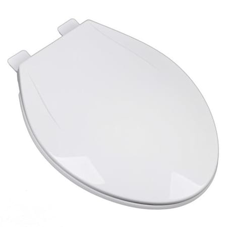 Plumbing Technologies Plumbing Technologies 2F1E6-04 Slow Close Plastic Elongated Contemporary Design Toilet Seat; Cotton White 2F1E6-04